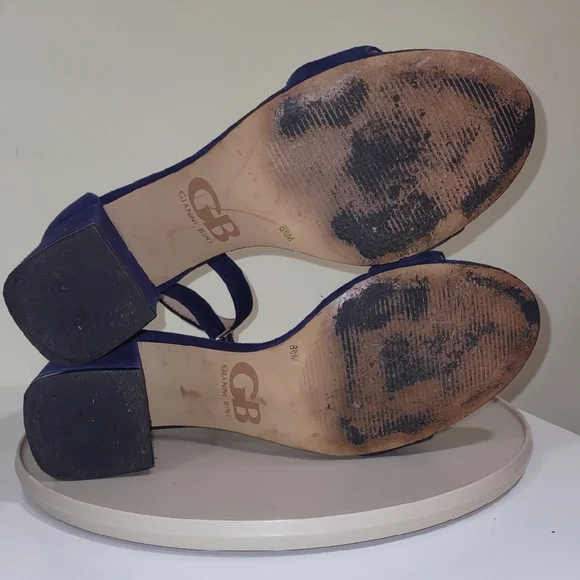 Gianni Bini Navy Blue Block Heel Sandals - Picture 6 of 6